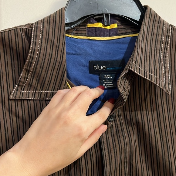 Mens Blue Pronto Uomo Long Sleeve Shirt Size 2XL - Picture 5 of 7